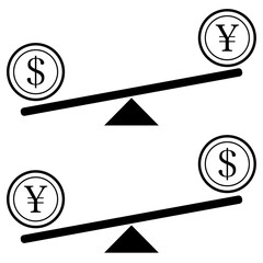 円とドルの関係イラスト