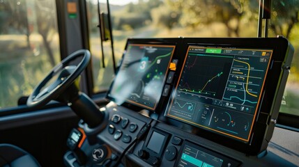 Green Travel Innovation SolarPowered Tour Bus Dashboard with EcoFriendly Route Planner and RealTime Footprint Tracker