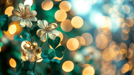 a st. patrick's day-themed elegant decorations and illuminations with an emphasis on elegant and sophisticated lighting