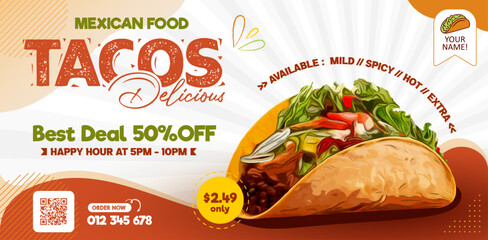 Best deal Taco flyer banner and landing post template