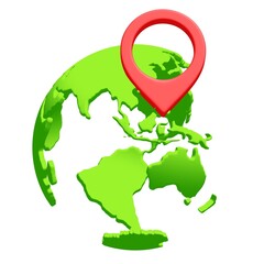 Geo mark pointer on planet earth. Navigation concept