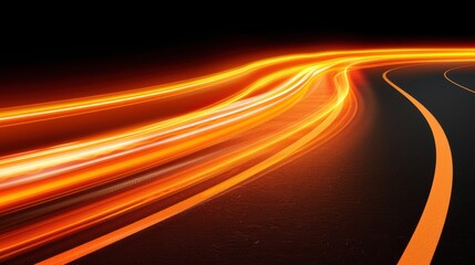 Dynamic illustration showcasing vibrant traffic speed lines and swirling energy motion, illuminating a sleek curve trail.