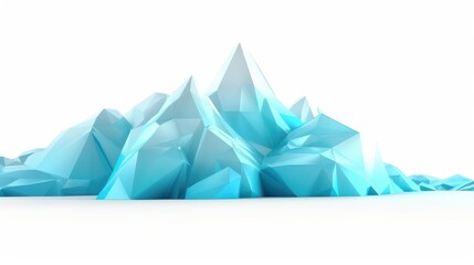 A stunning digital polygonal illustration of mountains, featuring sharp lines and vibrant colors against a clean white backdrop.