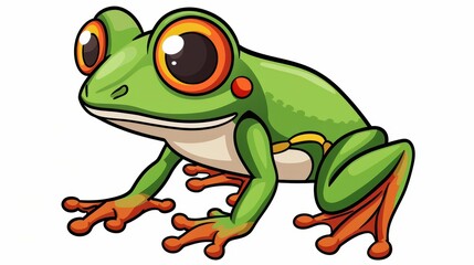 Obraz premium Enjoy a fun frog clipart illustration, perfect for coloring projects Ideal for kids and lovers of amphibians alike.