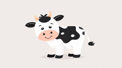 A playful cartoon cow illustration, boasting a smile and unique spots, perfect for adding charm to any design.