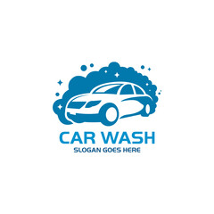 Car wash logo template, Car icon with Foam, car logo