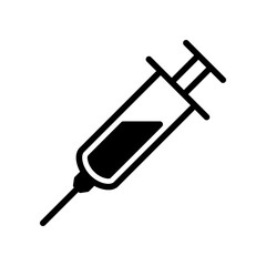 Syringe icon isolated on white background.