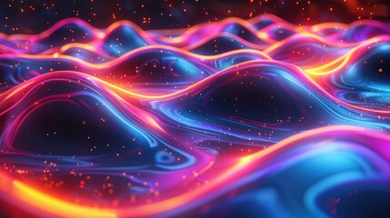 Wavy neon lines creating a vibrant, dynamic background