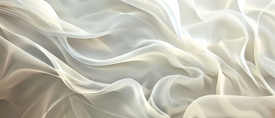 Fototapeta premium Delicate White Fluid Abstract Art, perfect for elegant decor, interior design projects, and creative digital artwork 