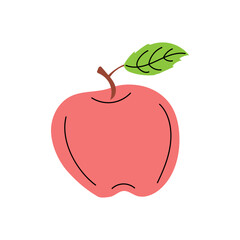 Vector flat style fruit , apple Illustration.