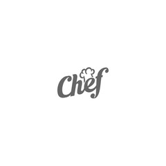 Chef word icon isolated on white background