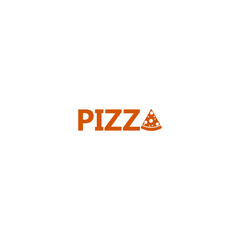 Pizza word icon isolated on white background