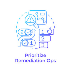 Prioritize remediation ops blue gradient concept icon. Project management, application security. Round shape line illustration. Abstract idea. Graphic design. Easy to use in infographic, presentation