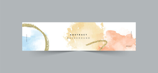 Watercolor linkedin banner with golden dust