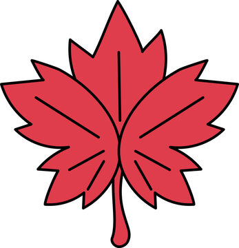 red maple leaf simple design clip art preview