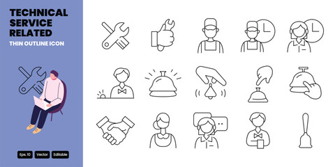 services Related thin outline icon vector design good for web and mobile app