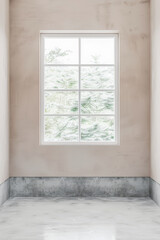 Fototapeta premium Elegant interiors composition with minimal furniture and natural window lighting. Interiors design luxury image.