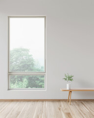 Fototapeta premium Elegant interiors composition with minimal furniture and natural window lighting. Interiors design luxury image.
