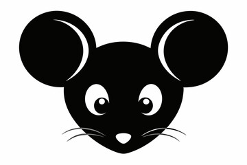 Mouse head silhouette vector illustration 