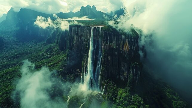 Salto Angel (Angel Falls, Venezuela): The worldhighest uninterrupted waterfall, located in Canaima National Park, offers a dramatic drop from a tabletop mountain, surrounded by lush rainforest