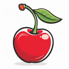 cherry cartoon isolated on white