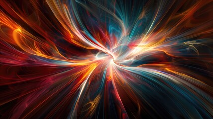 Radiant energy lines in a dark background