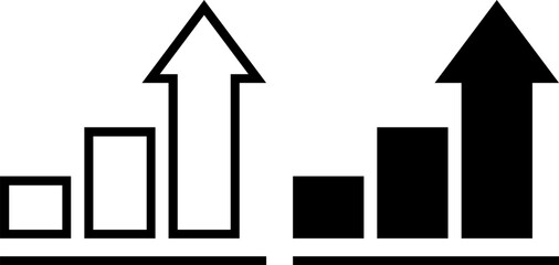 Growing icon set.  increase icon 