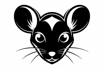Mouse head silhouette vector illustration 
