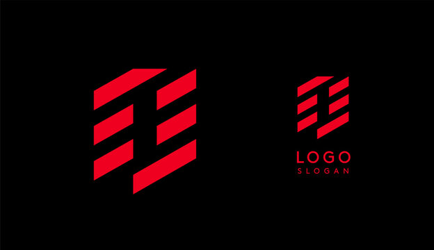 Abstract red geometric letter Q with parallel lines. Stripes modern logotype concept, futuristic design for an innovative company, minimalist sporty and technological power style. Vector illustration