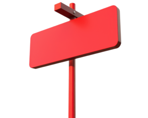Isolated Red Street Sign PNG, Crisp and clear street sign image on a transparent background