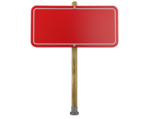 Isolated Red Street Sign PNG, Crisp and clear street sign image on a transparent background