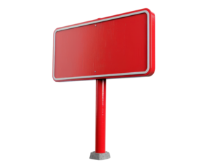 Isolated Red Street Sign PNG, Crisp and clear street sign image on a transparent background