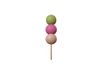 3D dango food in color