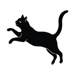 A jumping Cat silhouette vector art illusreation