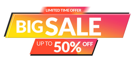 Big Sale Offer label banner limited time offer