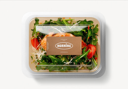 Product Packaging Flatlay Food Box Label Sticker Mockup With Generative AI