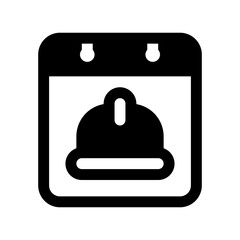 Labor Day Calendar Glyph Icon. Single icon, glyph vector icon