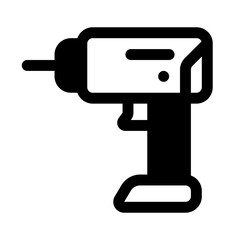 Drill Glyph Icon. Single icon, glyph vector icon