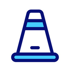 Traffic Cone Mixed Icon. Single icon, line and colored vector icon