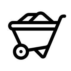 Wheelbarrow Line Icon. Single icon, line vector icon
