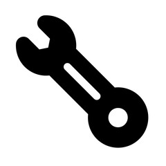 Wrench Glyph Icon. Single icon, glyph vector icon