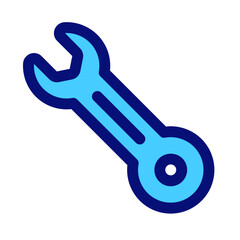 Wrench Mixed Icon. Single icon, line and colored vector icon