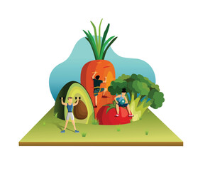 healthy food vector illustration
