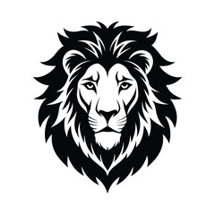 A silhouette of a Lion Head art vector illustration Design.