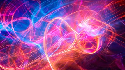 Fototapeta premium Mesmerizing Light Trails Creating Vibrant Abstract Lattice Patterns