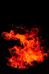 burning fire in the dark