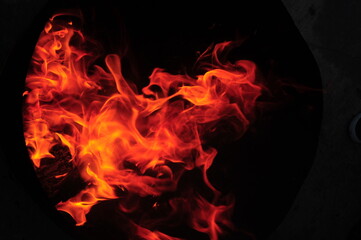 Fototapeta premium burning fire in the dark