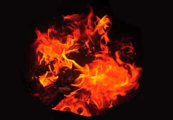 Fototapeta premium burning fire in the dark