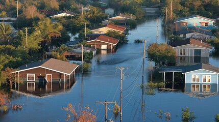 Community displaced by flooding, highlighting the human cost of extreme weather events and rising sea levels