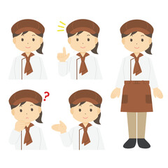 パン屋さん（女性）のイラスト